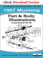 ford mustang body parts and illustrations